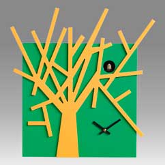 Contemporary cuckoo clock Art.meeting 2604 lacquered with acrilic color white with pendulum black